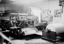Printing press at Mill Valley Record, circa 1950s