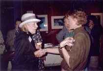 City Librarian and volunteer at library volunteer party, 1990