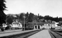 Last train and first buses, circa 1940