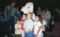 Children with Snoopy at the Children's FilmFest, 2000