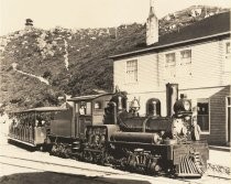 Shay Engine at Tavern of Tamalpais, date unknown