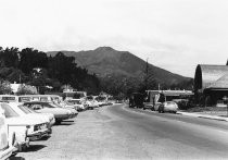 Miller Avenue looking north toward town with Mount Tamalpais in backgound, circa 1980