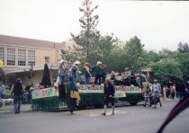 The Redwoods retirement community float in the Memorial Day Parade, 1999
