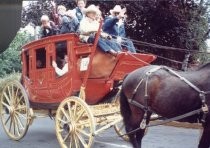 Wells Fargo stagecoach in the Memorial Day Parade, 1987