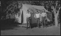 Three men and a tent, Guerneyville [sic], 1920
