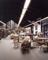 Library patrons working at reading tables, 1994