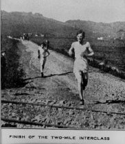 Male Tam High students running the Two-mile interclass race, circa 1915