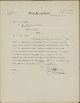 Letter from Thomas, Beedy & Lanagan, Attorneys at Law, to R.H. Ingram of the Mt. Tamalpais & Muir Woods Railway regarding discontinuation of mountain service