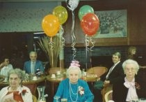 Irene Coffin celebrating her 100th birthday, 1988