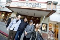 Bob Sarles and others in front of the Sequoia Theatre, 2016