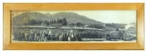 Framed souvenir photograph of passengers on the Mount Tamalpais Railroad