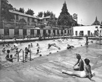 Swimmers at Tamalpais High School pool, circa 1958