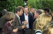 Huey Lewis talking with people at the Opening Night Gala, 2002