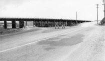 Richardson Bay Bridge under construction looking south, circa 1930s