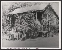 Dr. Alexander Warner and family at summer home, 1886