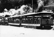 Mt. Tam. & Muir Woods RR train leaving Mill Valley station, date unknown