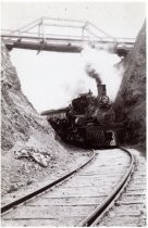 Mine Ridge Cut with Pipeline Trail Bridge above, circa 1927