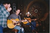 Bob Weir and Ramblin' Jack Elliot, with unknown harmonica player, date unknown