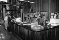 Circulation desk, 1984 or 1985