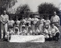 Little League team photo of the "MV Merchants", 1955