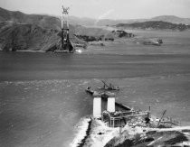Golden Gate Bridge early construction, 1934