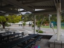 Edna Maguire School outdoor seating and play area, 2018