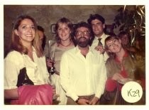 Sid Ganis and Rita Cahill with a group at a Mill Valley Film Festival celebrity reception, 1984