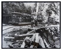 Work gang removing a trestle on the Mount Tamalpais and Muir Woods Railway