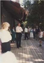 Residents and staff at Mill Valley Library 25th anniversary, 1991