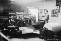 Printing press at the Mill Valley Record, circa 1950s
