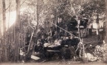 After dinner in Lundquist and Croelius camp, circa 1890