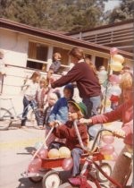 Homestead School students preparing for the 1974 4th of July Parade