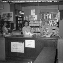 Carnegie Library - Librarians at the circulation desk, 1965