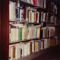 Overcrowded bookshelves, 1984