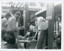 Bookselling table at the Outdoor Art Club, 1981