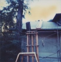 View of new roof under construction, 1985