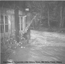 Flooded home at Sycamore and Locust area, 1955