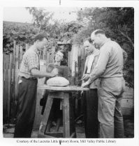 Richard O'Hanlon at Marin Society Artists' show, 1941