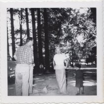 Sally Mead and Ed Reichmuth at picnic, 1956