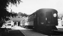 Mill Valley Depot 4th station, Greyhound Bus Station & boxcar, 1940