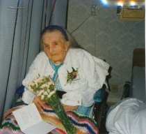 Irene Coffin on her 110th birthday, 1998