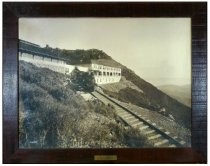 Photograph of Engine #3 and the Tavern of Tamalpais Mount Tamalpais