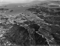 Aerial view of Mill Valley looking toward San Francisco, 1959