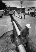 Utility work at La Goma and Sycamore, 1989