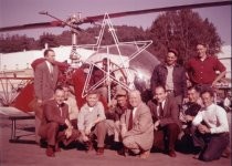 Manny Gomez helicopter crew and Christmas star, 1955