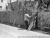 Fence between Throckmorton & Sunnyside, on Miller Avenue, date unknown