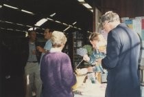 Residents and staff at Mill Valley Library 25th anniversary, 1991