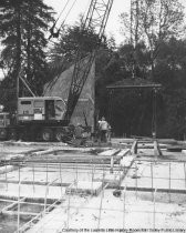 Foundational construction on new library, 1966