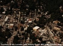 Aerial view over downtown Mill Valley, circa 1990s