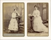 Cabinet cards featuring Mary Matilda Deffebach and unidentified young woman, circa 1881